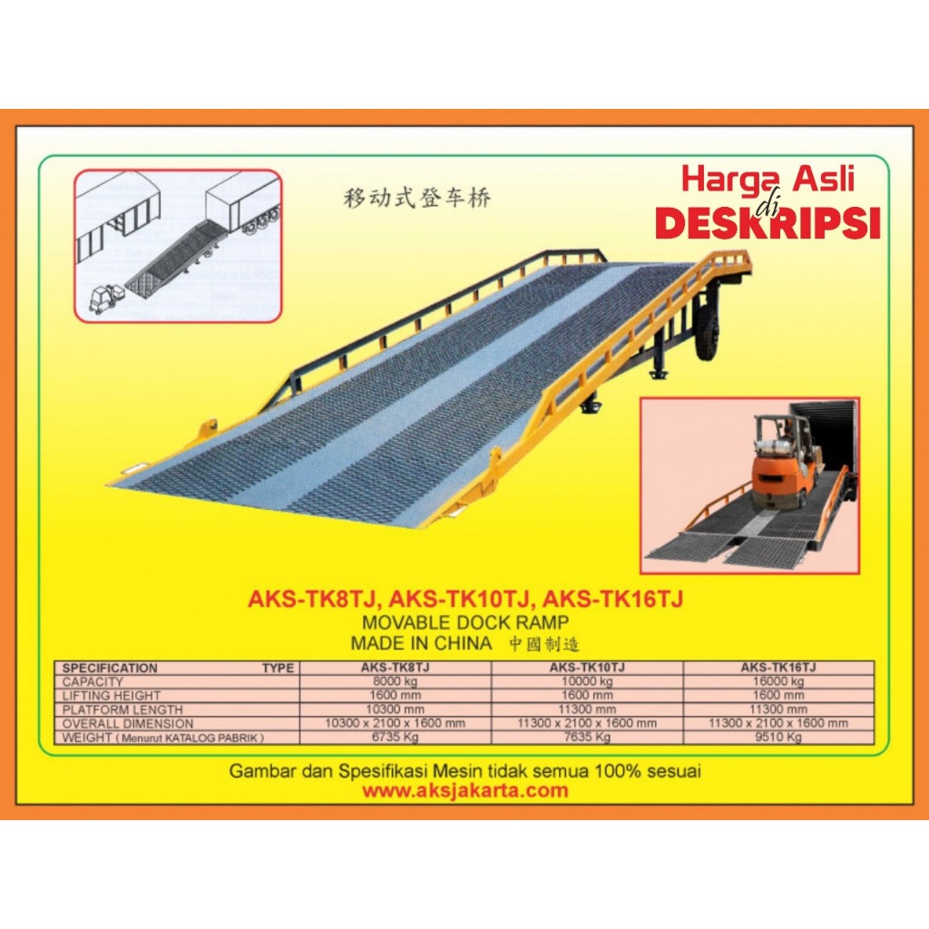 Dermaga Bongkar Muat Portable Loading Dock Movable Dock Ramp 8 Ton 1.6 m - TK8TJ - Importir1989