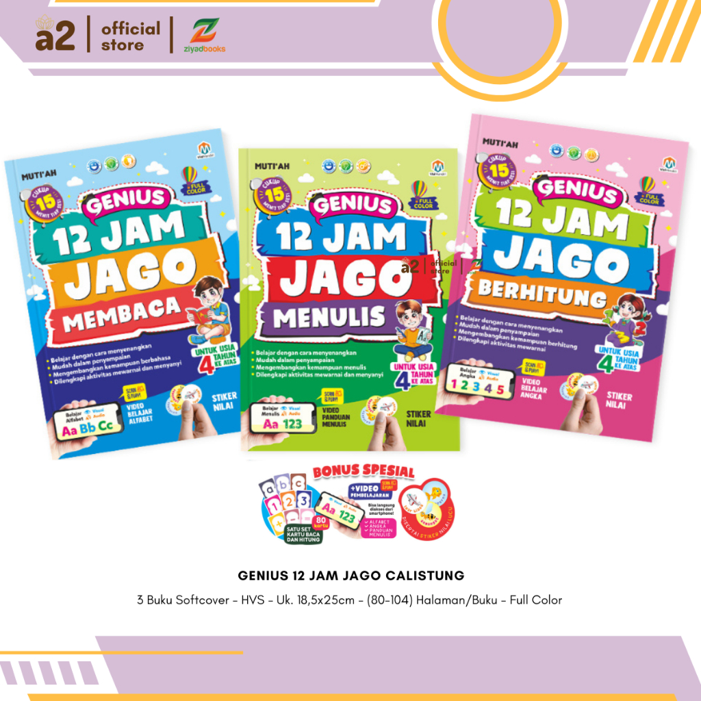 [Ziyadbooks] Genius 12 Jam Jago Calistung Membaca Menulis Berhitung