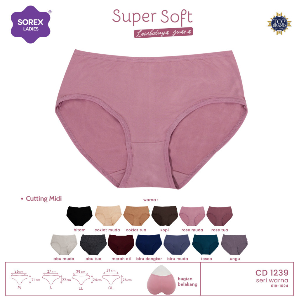 Sorex Cd Basic Super Soft Celana Dalam Wanita Adem Midi 1239