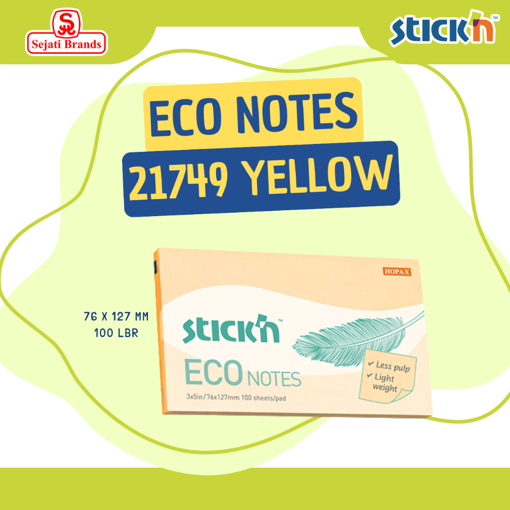 

Stick'n Eco Note 21749 Yellow (3x5) - Memo Sticky Note