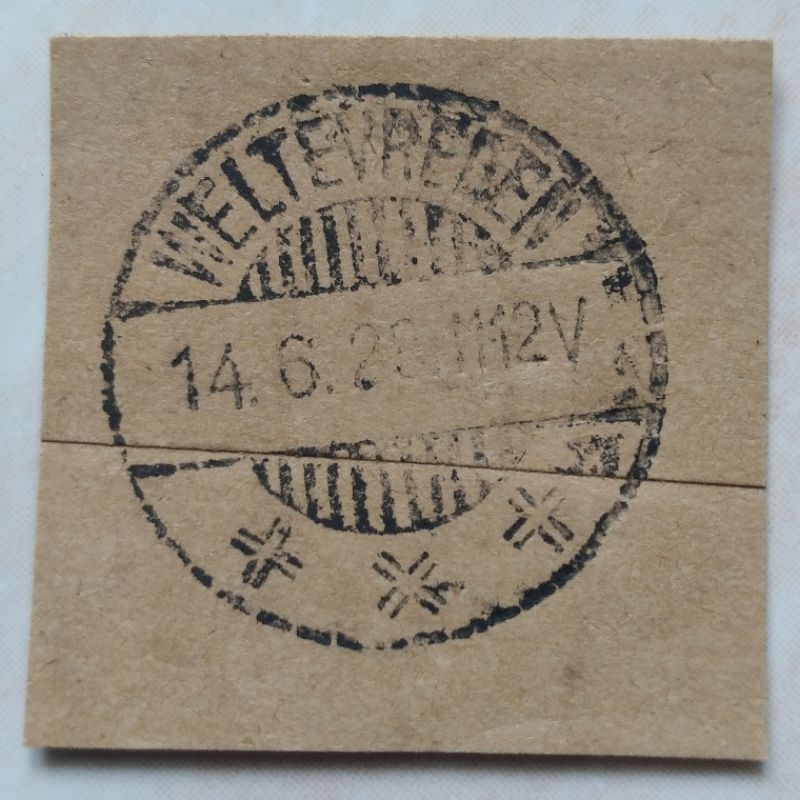 Koleksi Cap Stempel Pos Weltevreden 1928 Potongan Kertas Sampul Surat Nederland Indie - YN1920