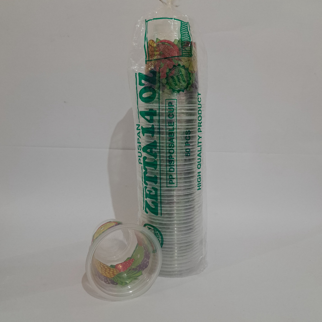 

Ukf5Pc6F4H (Kuliner.Kita) 1Pak 50Pcs Gelas Plastik 14Oz 16Oz Buah Sablon Printing Cup 16 Tebal Motif