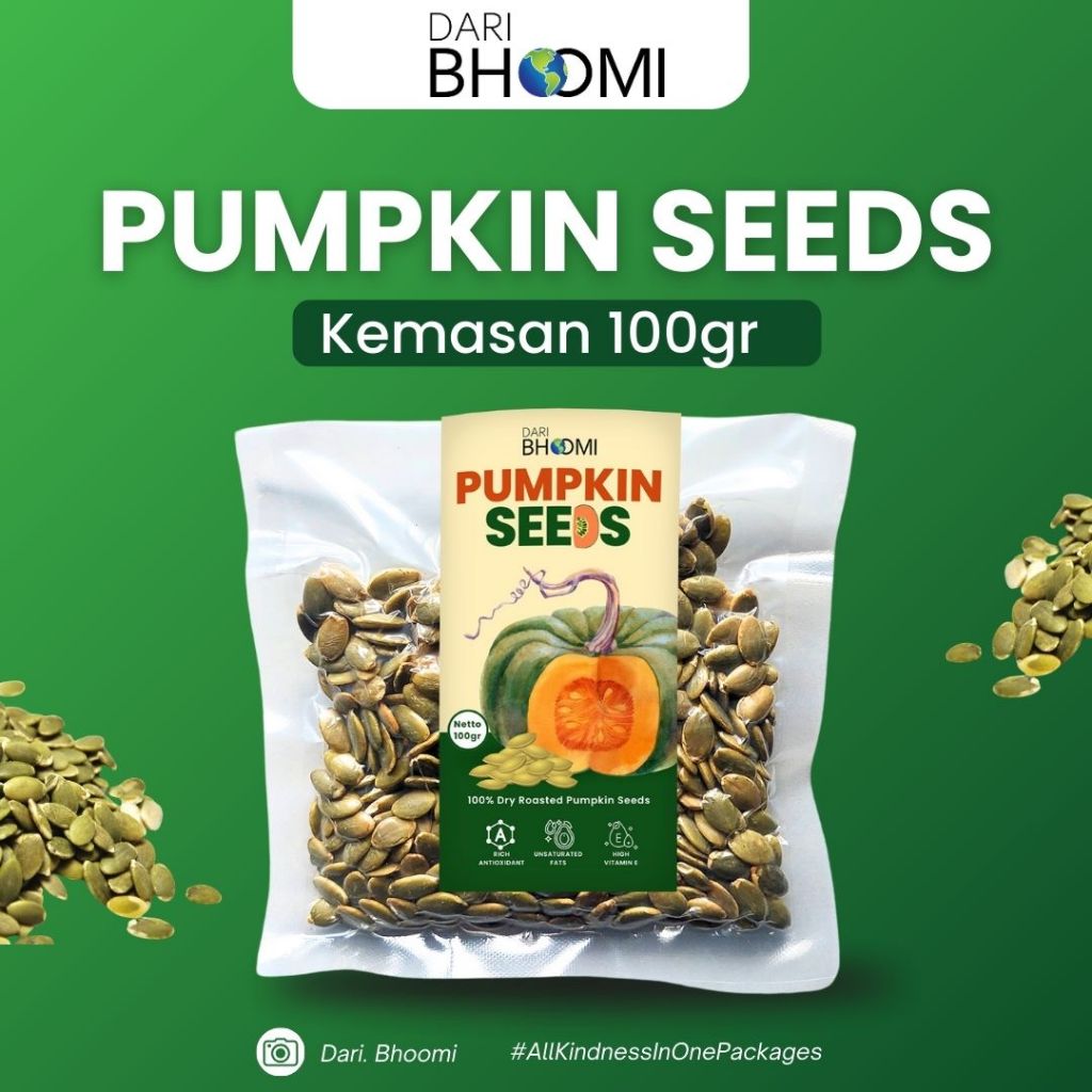 

100GR ROASTED PUMPKIN SEEDS ORGANIC / BIJI LABU KUPAS