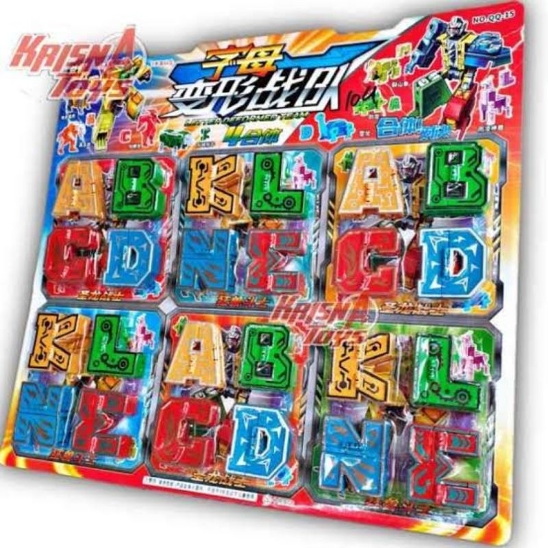robot huruf ABCDEFGHIJKLMN / robot gabung transformer / mainan robot robotan