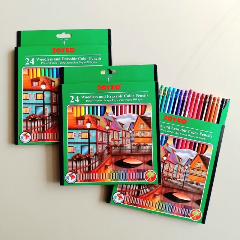 

Pensil Warna Colors Pencil Joyko CP-115 Erasable 24 Warna ( Set ) [ Original ]