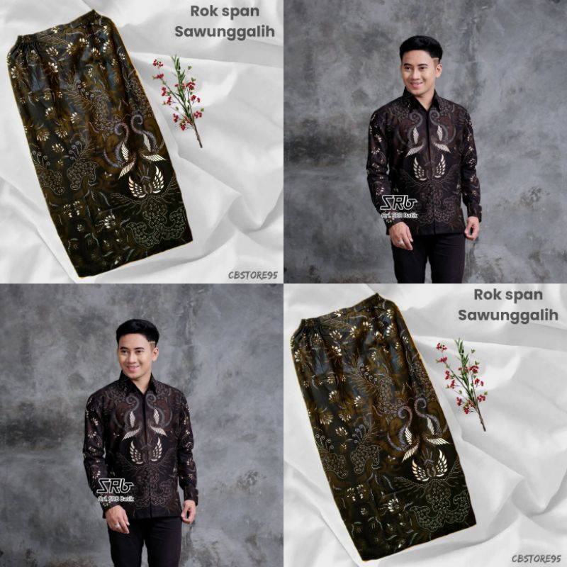 Couple kemeja batik dan rok span bawahan kebaya/rok wisuda/rok span batik modern/uk M - Jumbo
