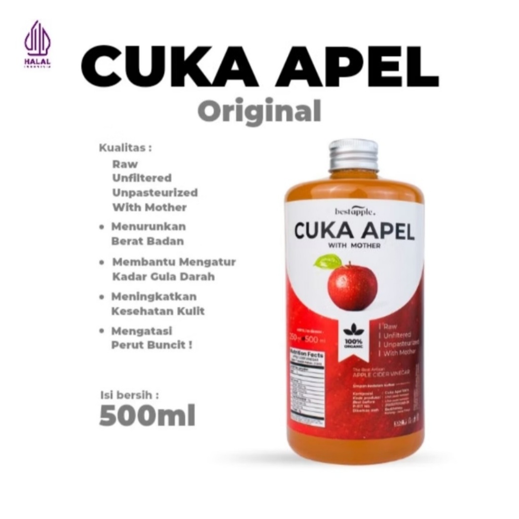 

Bestapple - Cuka Apel Original - Diet Detoks - Apple Cider Vinegar - Toner Wajah Alami