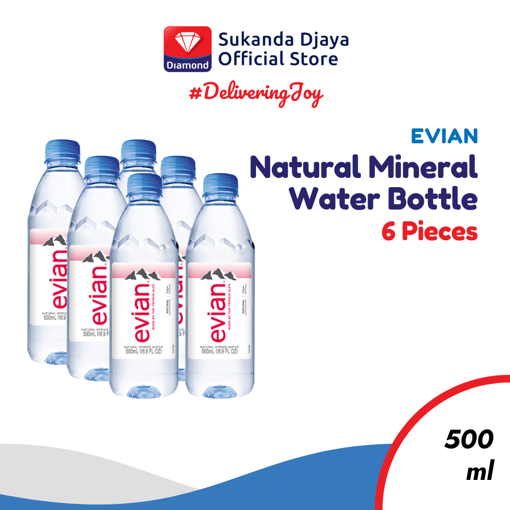 

Evian Natural Mineral Water PET 500 Ml [Isi 6 Pcs]