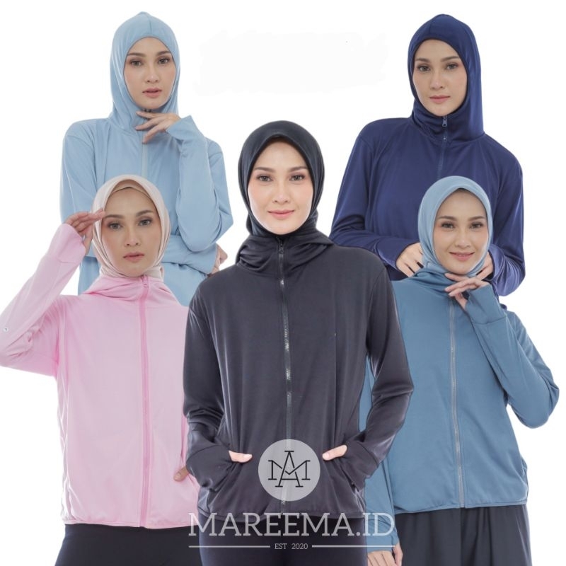 NawaPz Jaket Olahraga Wanita Hoodie Anti UV Meerap Keringat Outdoor Cepat Kering