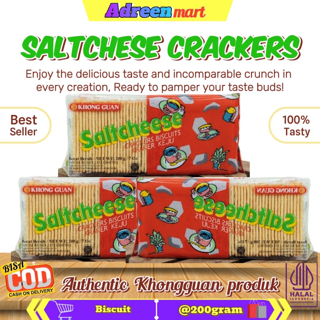 

KHONG GUAN Biskuit Saltcheese Crackers 200gr kraker keju krikers