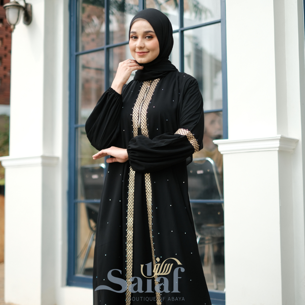 Gamis Hitam Abaya Turkey Syari Simpel