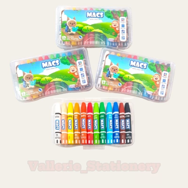 

MACS CRAYON OIL PASTEL WARNA 12 COLOR