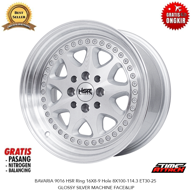 Velg HSR Celong R16 Vios Starlet Livina Mazda2 HSR WHEEL Tipe BAVARIA Ring 16 - TIME ATTACK BOGOR
