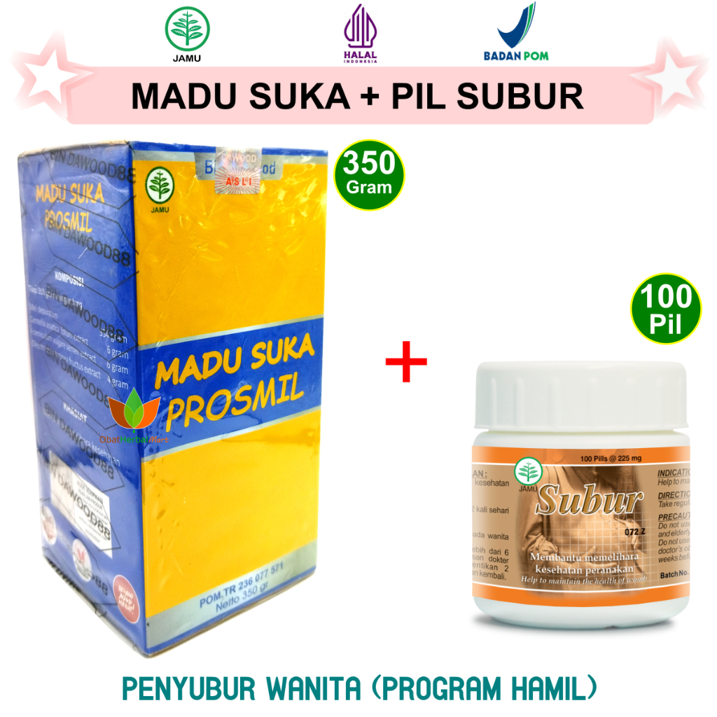 PAKET PENYUBUR KANDUNGAN WANITA : MADU SUKA SUBUR KANDUNGAN ALMABRUROH & PIL SUBUR BOROBUDUR, bukan 