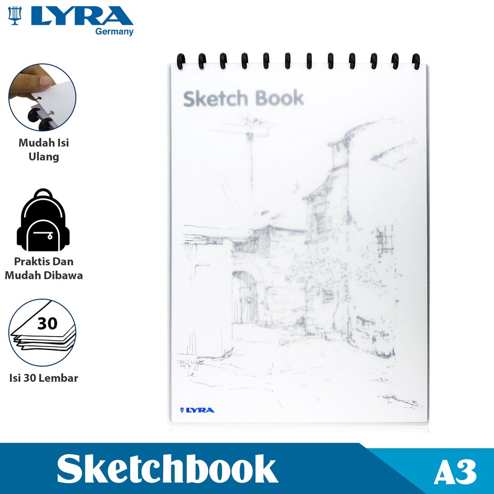 

KODE N49H Lyra Buku Sketsa Ukuran A3 3 Lembar Sketch Book Binder Buku Bergambar Lyr92129