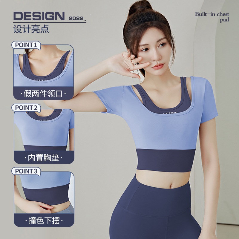 Hens atasan Baju Olahraga Wanita / Crop Top pakaian sport Lengan Pendek Atasan Olahraga (SR-A )
