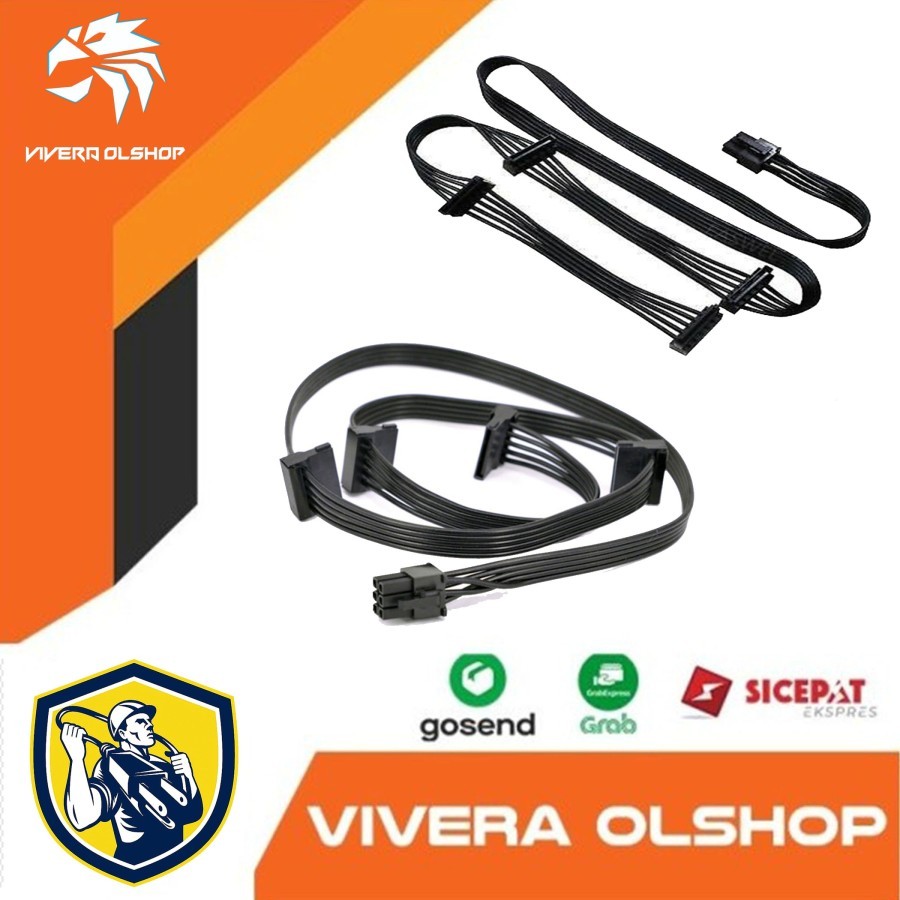 Kabel Modular Corsair dari PSU 6 Pin ke Sata