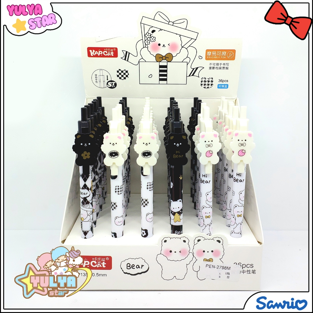 

Pulpen Black and white bear lucu / pulpen mekanik lucu motif beruang