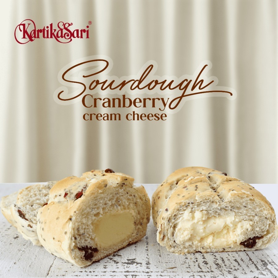 

Kartika Sari Roti Cranberry Cream Cheese Sourdough Bread 145 Gram oleh oleh bandung