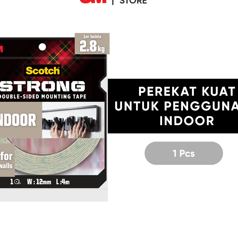 

Sale 3M Scotch Double SidedMounting Tape Strong 1M menahan hingga 45kg 1 pc 19 mm x 4 m Untuk pengunaan dinding dalam ruangan