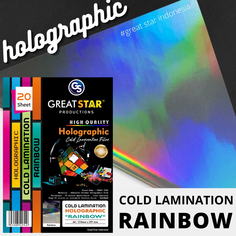 

ART I7W6 Cold Lamination Film Holographic Rainbow A42