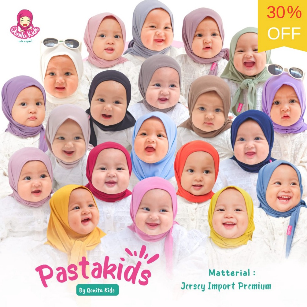 QONITA KIDS  PASTAKIDS   7th Hijab Instan Anak Perempuan syari muslim cantik nyaman Simple kerudung 
