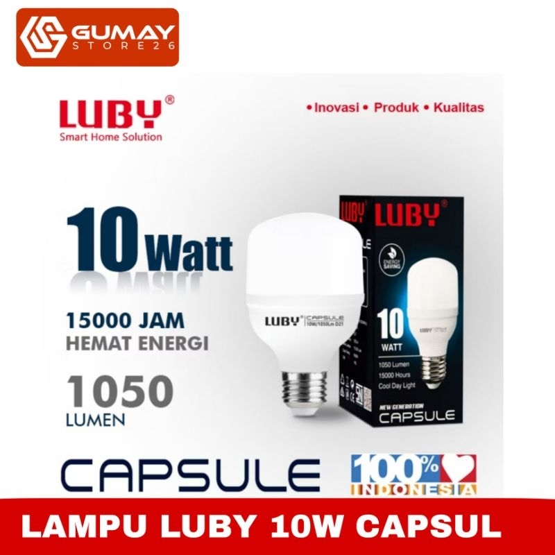 Lampu LED 10 Watt Luby Capsule / Lampu Merk Luby Cahaya Putih 10 Watt
