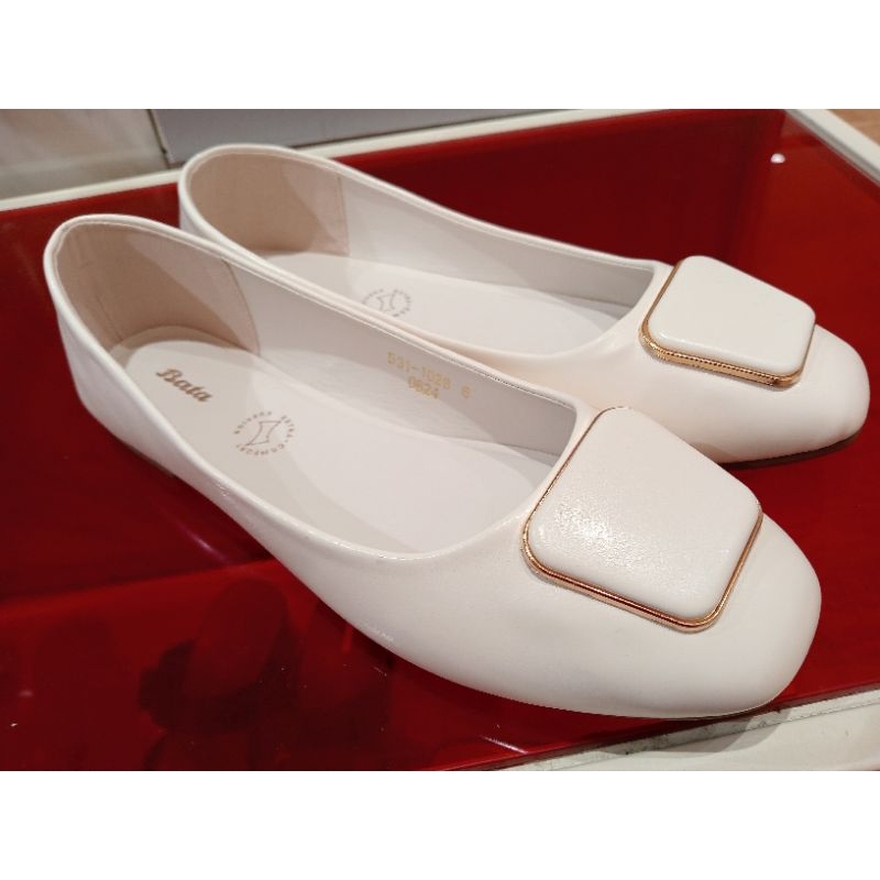 BATA Sepatu Flatshoes wanita Putih New Original Bata 531_1028