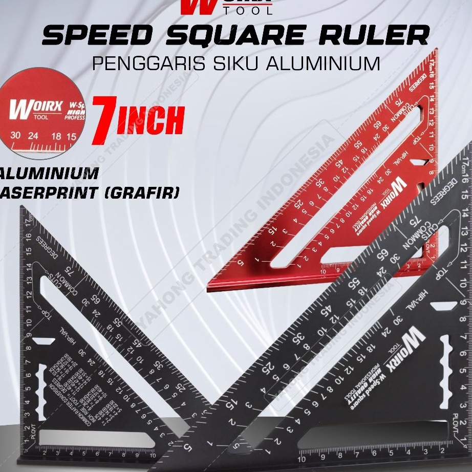 

KP8 Speed Square 7 inch Black Penggaris Siku Segita