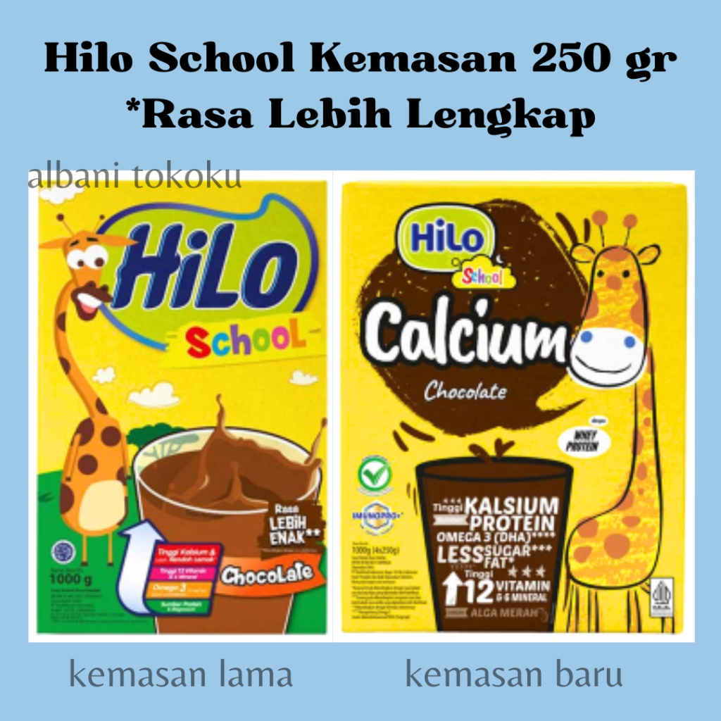 

Hilo School Kemasan Box 250 gr - Susu Bubuk - Susu Hilo Coklat & Madu - Tinggi Kalsium