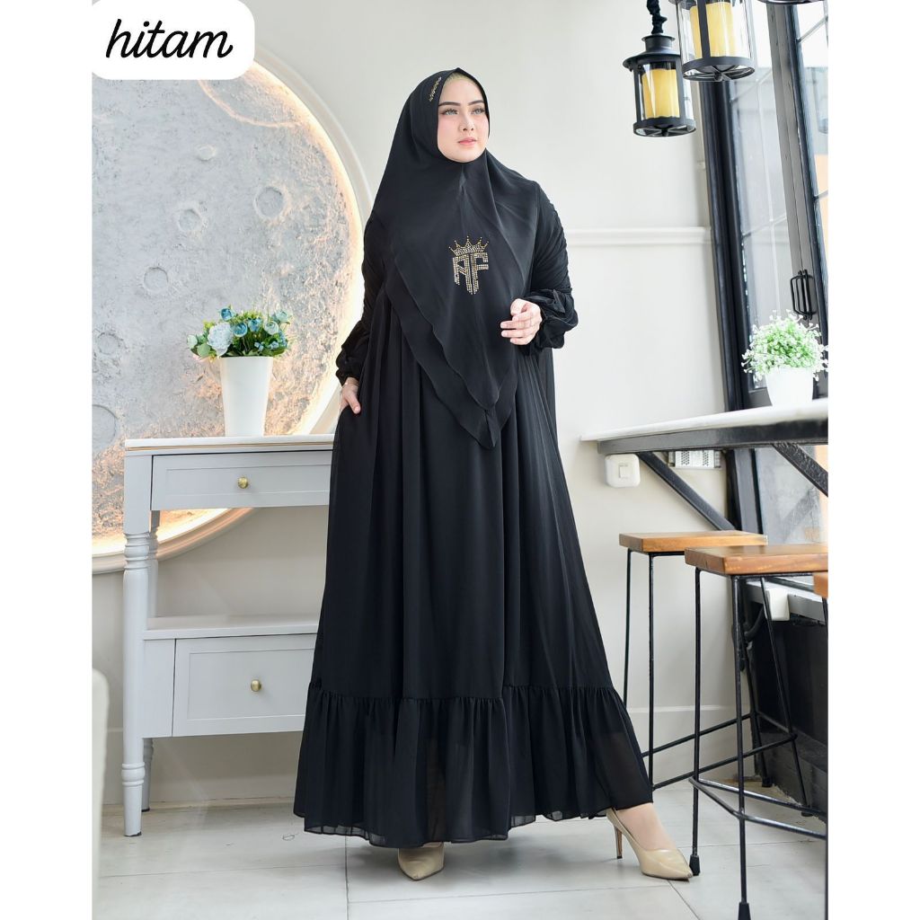 BIlQIS INDONESIA - GAMIS WANITA CERUTY BABY DOLL SET HIJAB | DRESS CERUTY  | DRESS  FASHION MUSLIM