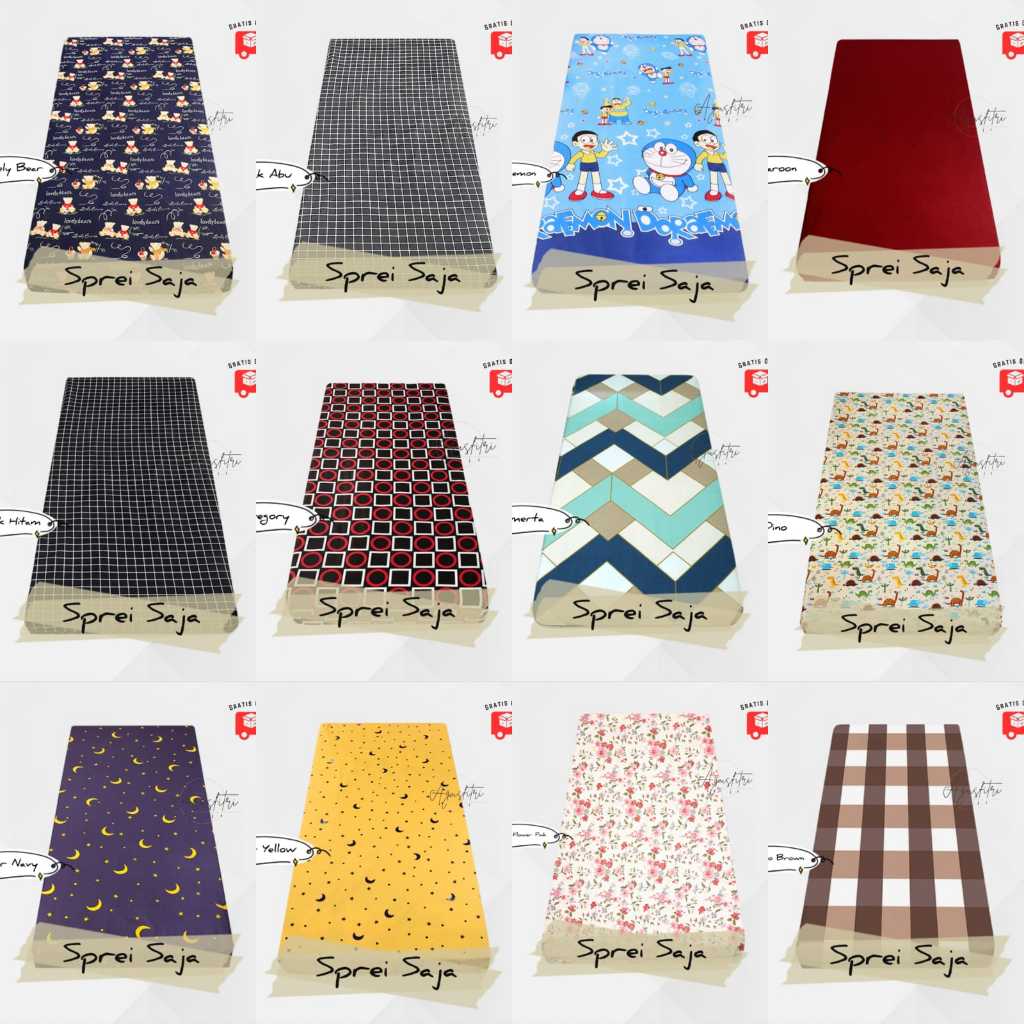 Sprei 80x200 90x200 100x200 120x200 Sprei sudut karet Sprei Single Sprei Saja