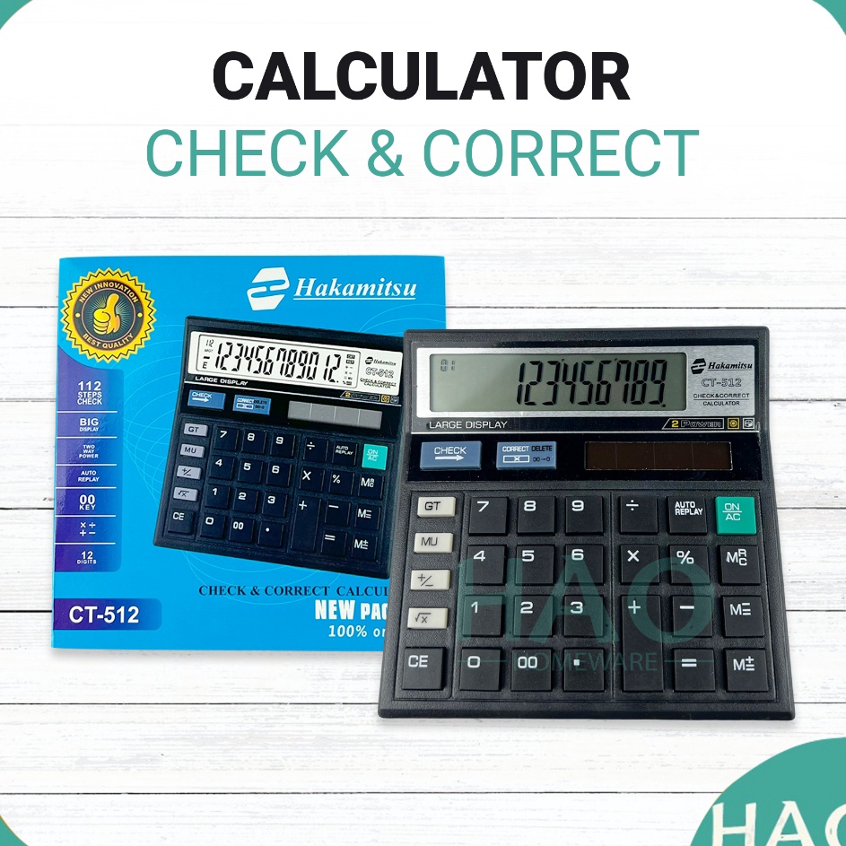 

Grosir Hakamitsu Kalkulator CT512 12 Dit Calculator Check Correct Dual 2 Power