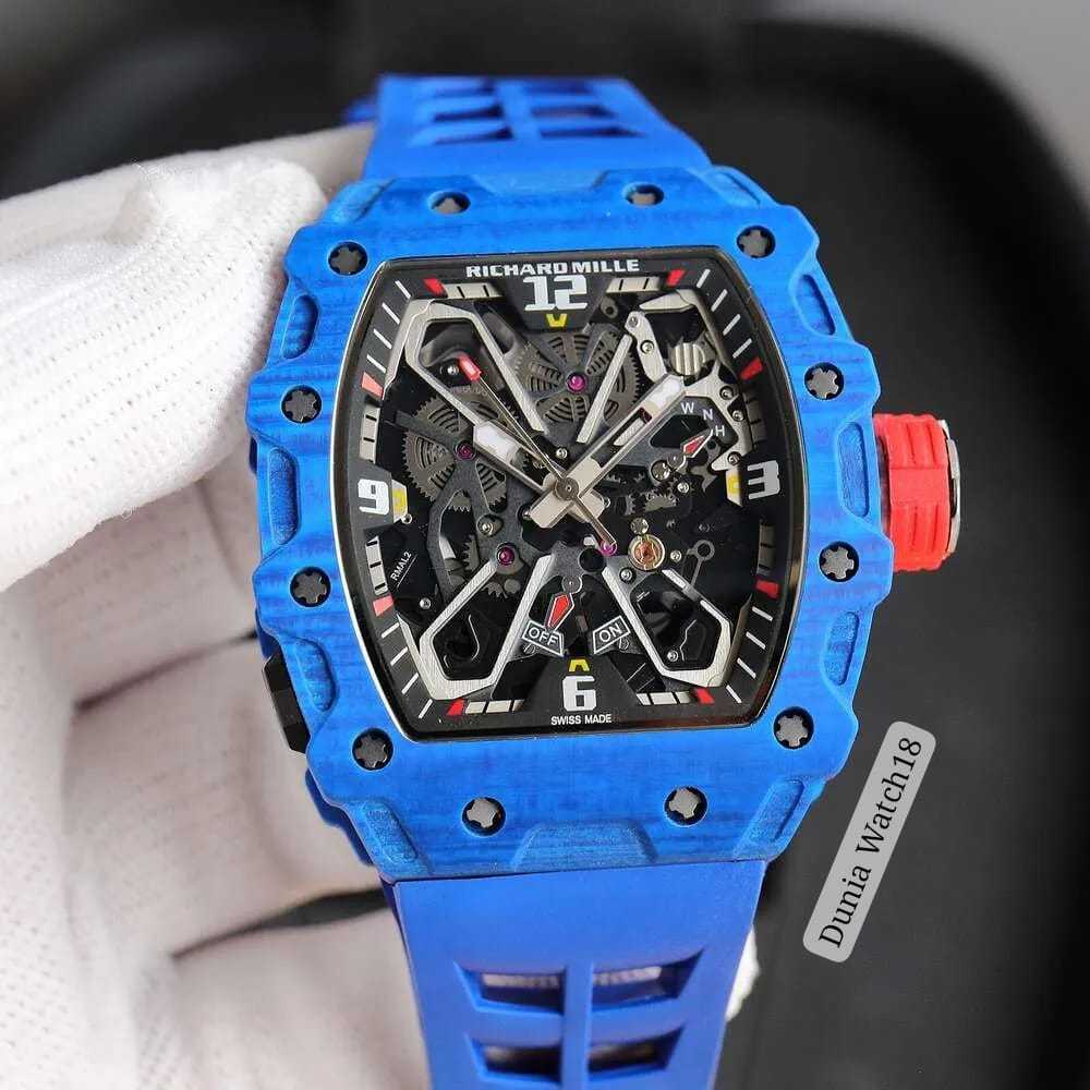 Jam Tangan Richard Carbon Mille RM 35-03 Blue Dial Automatic Swiss 42mm