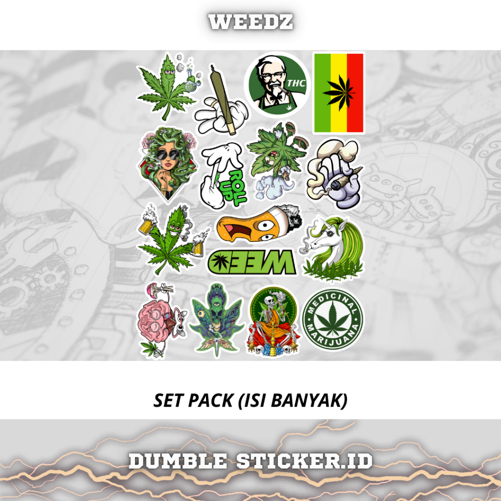 

Sticker Set Pack Lembaran sudah di Cutting Stiker Variasi Weedz