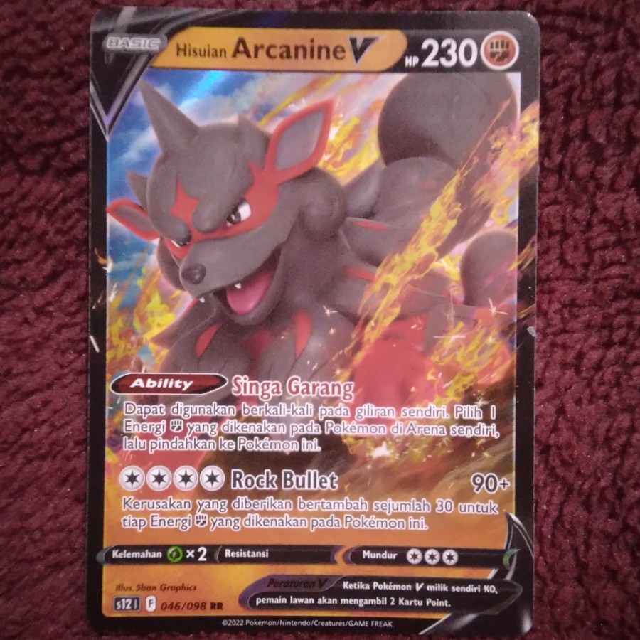 Hisuian Arcanine V RR s12 - Pokemon TCG Indonesia foil holo