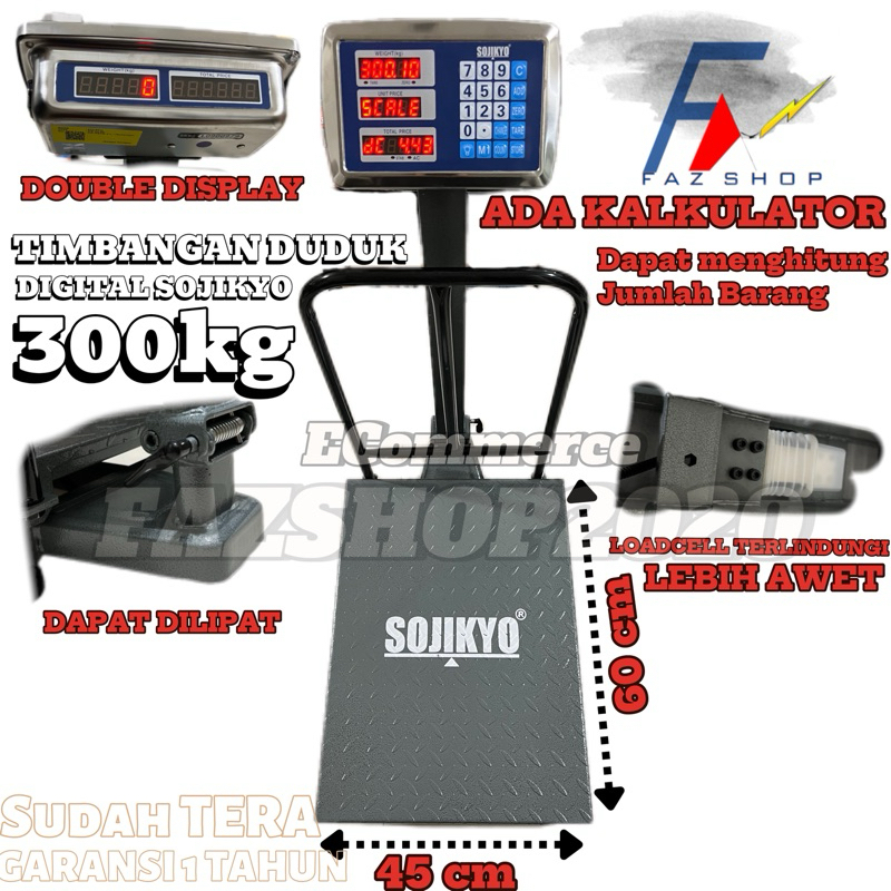timbangan duduk digital sojikyo 300kg DOUBLE DISPLAY