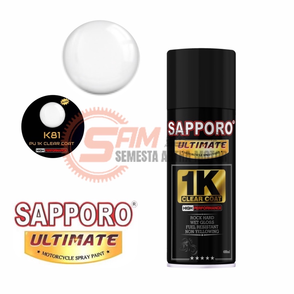 

KODE Y57R Pilox Sapporo Ultimate K81 PU 1K Clear Gloss Cat Semprot Pilok Aerosol