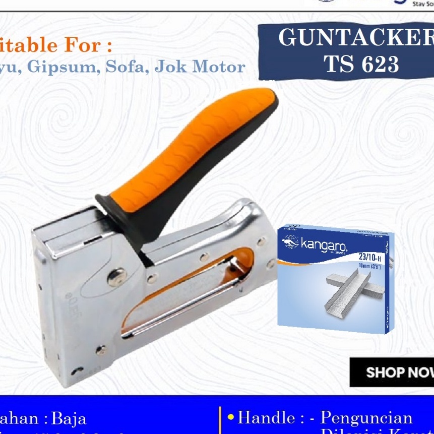 

KF7 Alat Stapler Tembak Jok Kulit Motor Stapler Kayu Guntacker TS 623 Cekrekan Pengokot Stapler Sofa
