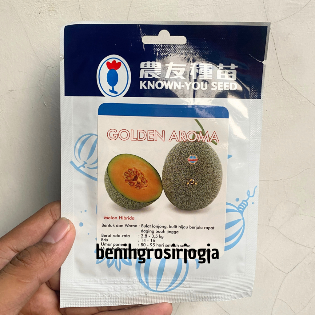 Shopritz Benih Melon Golden Aroma Oranye Hibrida F1 (1 Pack - 100 Seeds) - Known You Seed Kys