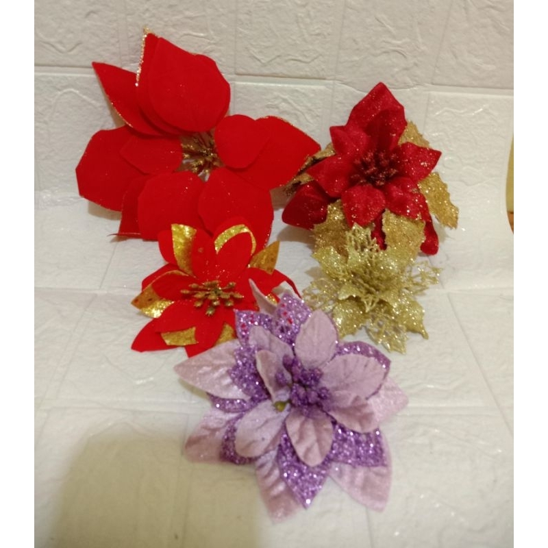 Hiasan Pohon Natal, Bunga Pohon Natal Besar, Garlan, Ornamen Natal