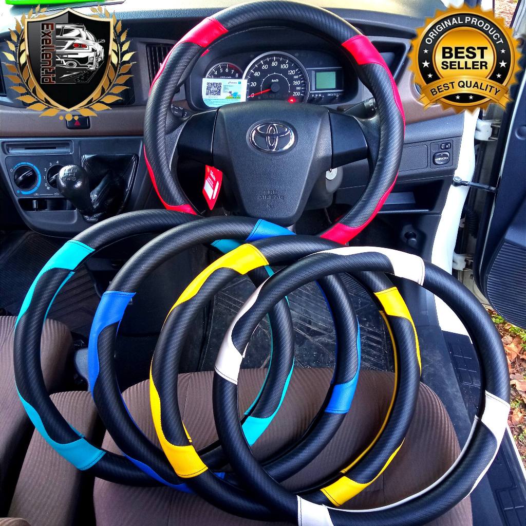 Cover sarung stir carbon mobil ayla sigra calya