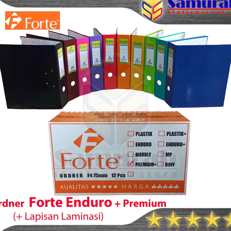 

HJ6 Ordner Forte Premium Enduro Laminasi Ukuran Folio F4 Punggung 75 mm Warna Warni Map File 2 Lubang Bolong Besi Samping Dokumen Berkas