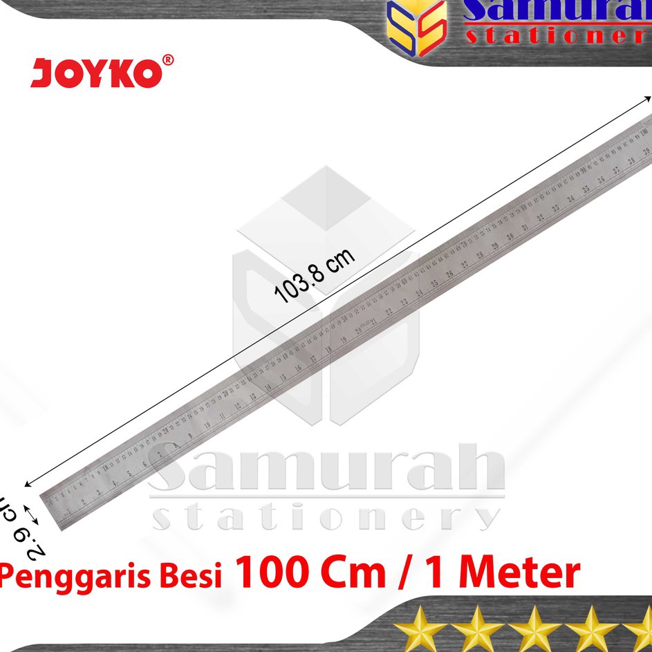 

KF7 Penggaris Besi Joyko 1 cm RLST1 PCS Ruller Stainless 1 Meter
