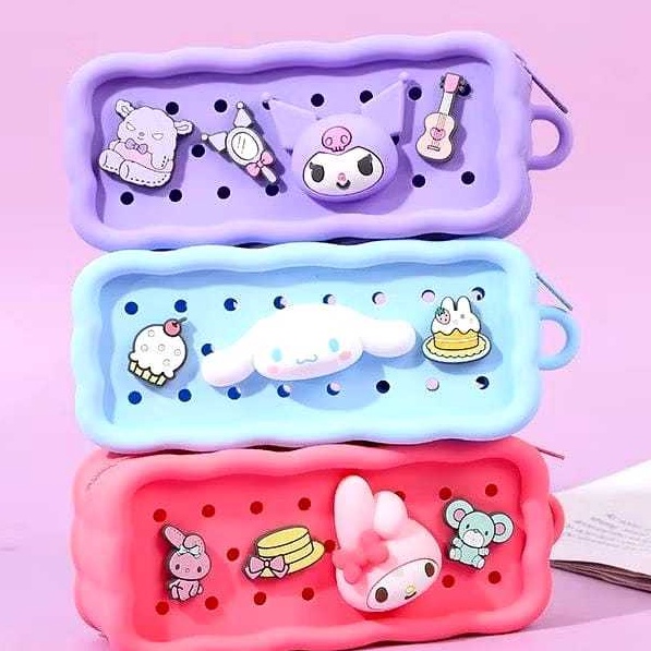 

Price AB48 Tempat Pensil Jibbitz Karakter Lucu Kotak Pensil Silikon Jibbitz Pensil Case Kartun