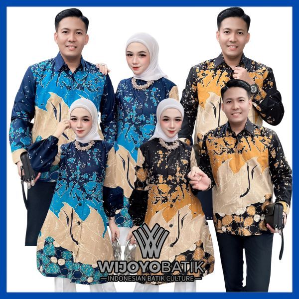 Batik Tunik Couple Modern Set Pakaian Couple Kemeja Batik Pria Premium Baju Batik Couple