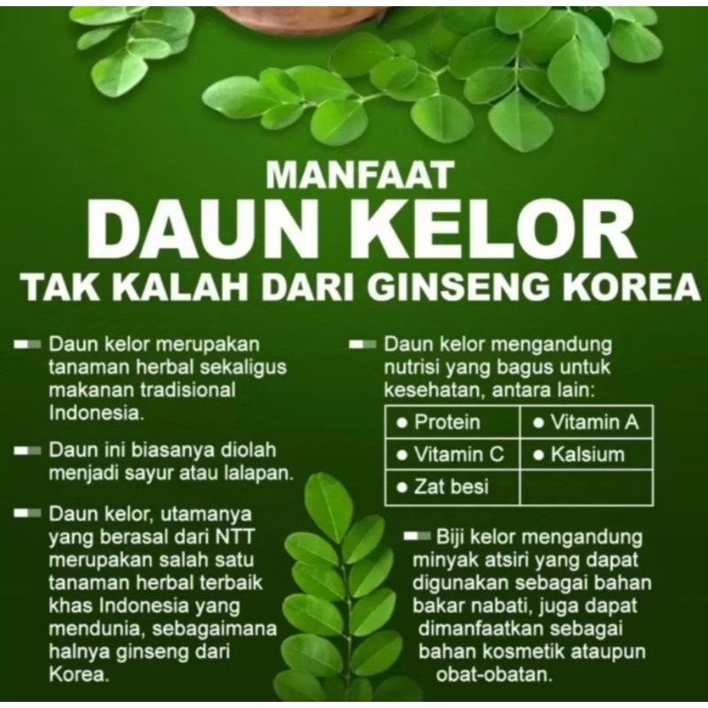 

bubuk daun kelor murni tanpa campuran 100g