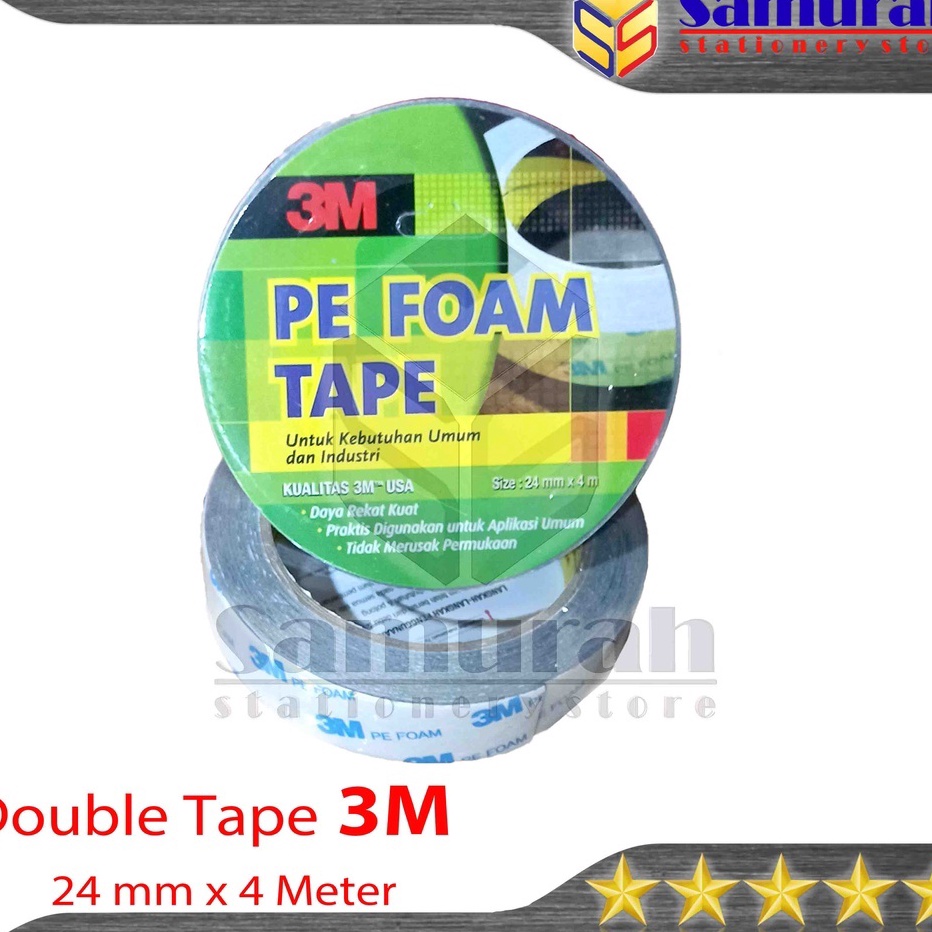 

Hemat Double Tape Busa 3M Lebar 24 mm Foam Tape 3 M 1 Inch Panjang 4 Meter Dobel Tip 1 24 cm Lem 2 Sisi