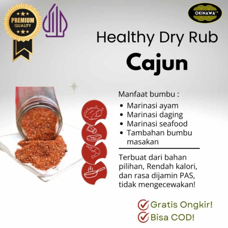 

Bumbu Sehat Cajun Healthy Dry Rub - Bumbu Kering 75gr - Bumbu Seasoning/Dry Rub/Cajun/Powder Seasoning/Healthy Seasoning/Healthy Dry Rub