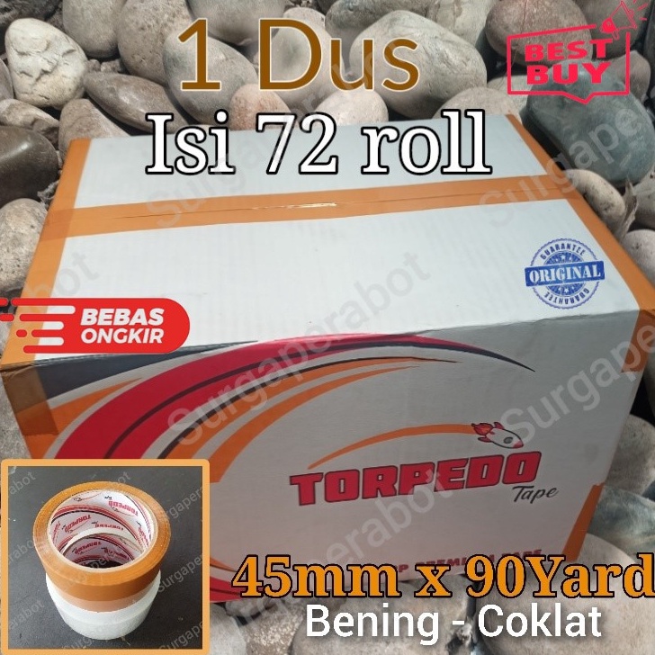 

Grosir Lakban Bening Coklat 1 Dus 9Yard 2inci 45x9 yard 72Rolls Clear Solasi OPP tape Ekonomis